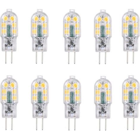 Ampoule LED G4 2W, 20W Ampoules Halogènes équivalentes, Blanc froid 6000k,200Lm,12x SMD,12V AC/DC-Pack de 10 - (1/5)