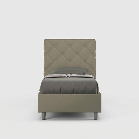 Gepolstertes Einzelbett 80x190cm Kinderzimmer Priya S  Braun - Mit Behälter