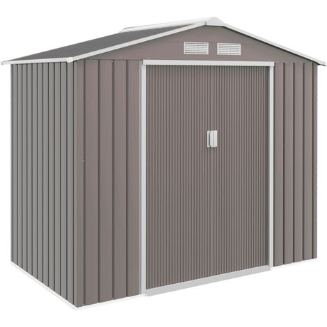Abri de jardin en acier vert clair avec cadre au sol et portes coulissantes 213x130x185 cm (1/5)