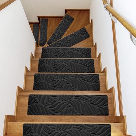Marches d'escalier pour marches en bois, marches antidérapantes pour tapis et couvre-marches 5519cm(lot de 4) (1/5)