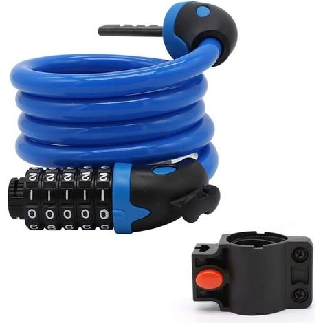 Cables antivol Antivol Velo,Cadenas de velos Long 120cm x 12mm,Cable Antivol pour Vélo Scooter Motos Portail Vélo avec 5 Chiffres Intelligente Code et Vélo Poussette,Verrouillage à Vélo (1/5)
