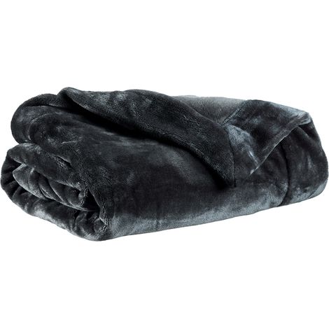 VIVARAISE - Plaid domestique Vivaraise Tender en polyester gris clair (150 x 200 cm)