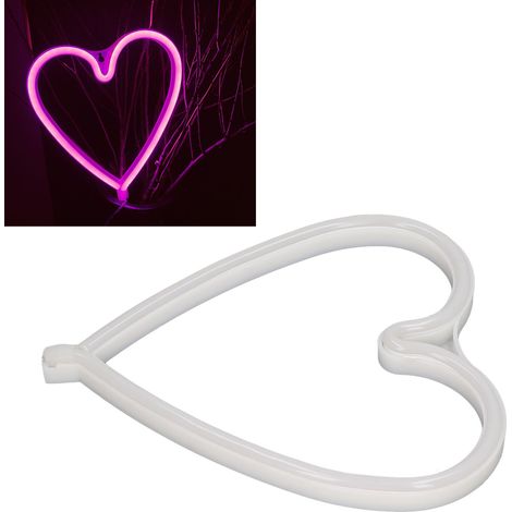 Guirlandes lumineuses LED néon en forme de cœur, idéales pour les demandes en mariage, les fêtes d'anniversaire et un éclairage rose. (1/5)