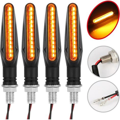 Lot de 4 clignotants LED 12V – indicateurs de direction moto – ampoules 12 LED multicolores (1/5)