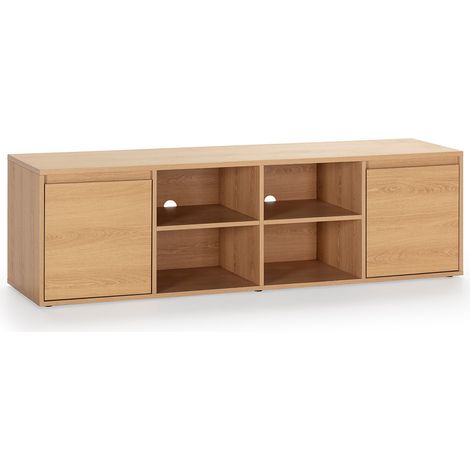 Mueble TV Tori 2 Puertas 4 Huecos, Color Roble, 160 cm
