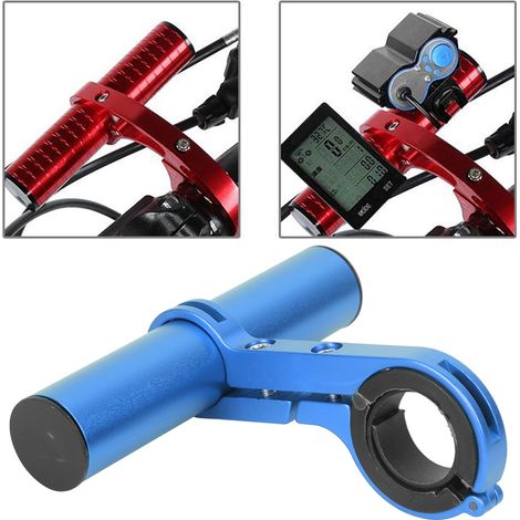 Support vélo extensible 10cm pour lampe, fixation guidon multifonction, accessoire cyclisme bleu. (1/5)