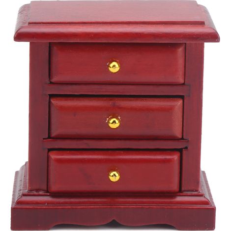 Table de chevet pour maison de poupée échelle 1/12, meuble en bois pour chambre miniature, jouet enfant, table de nuit de poupée. (1/5)