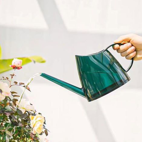 Arrosoir 1,4 L vert translucide – bec long 18,5 cm, plastique ABS, arrosage précis pour plantes d'intérieur (1/5)