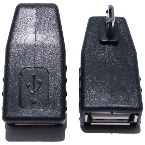 Right-angle micro male to USB female adapter for left-angle USB OTG. (1/4)