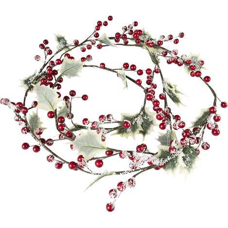 Guirlande de baies de noël 1.2m, fil de fer en mousse, vigne artificielle réaliste pour la décoration de la maison de vacances (1/5)
