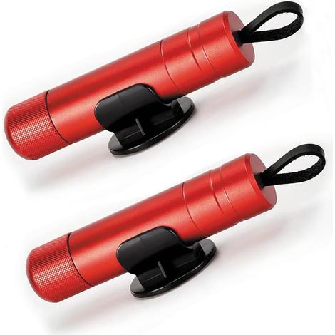 Lot de 2 marteaux de sécurité pour voiture, brise-vitre et coupe-ceinture de sécurité, outil d'évacuation d'urgence 2025 (1/5)
