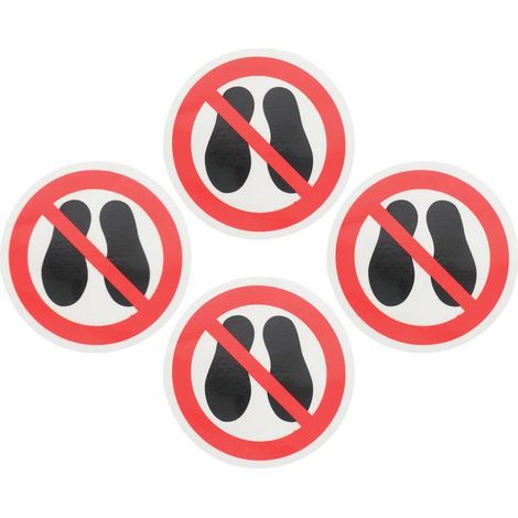 Autocollants de Sécurité Rouges Autocollants « Ne Pas Marcher » Adhésifs Auto-adhésifs en Pet et Pp pour Sols et Murs, 4 Pièces, Application Facile (1/5)