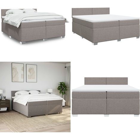 Boxspringbett mit Matratze Taupe 200x200 cm Stoff - Boxspringbett - Doppelbett - Bettsofa - Schlafsystem - Tapete - Home & Living (1/5)