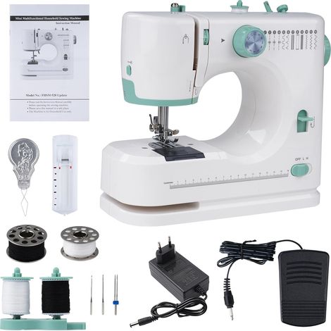 Multifonction Machine à Coudre Portable Pour DéButants Et Avec 12 Motifs De Points, PéDale De Pied, Kit Accessoires, Facile à Utiliser (Machine À Coudre Uniquement) (1/5)