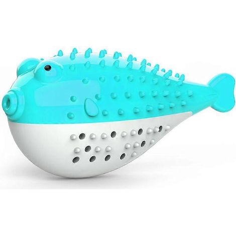 Jouet à l'herbe à chat en forme de poisson-globe, jouet à mâcher pour chat, nettoyage dentaire interactif, jouet en TPR non toxique, résistant aux morsures, haute qualité (1/4)