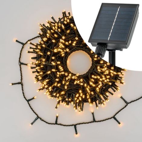 Catena lineare natalizia 400 led bianco caldo Ø 5 mm con pannello solare decorazione natalizia (1/4)