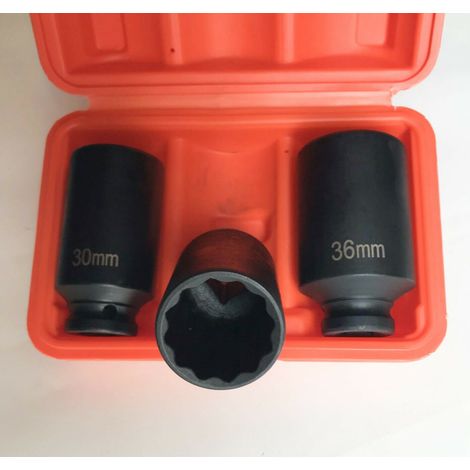SET BUSSOLE 3 PZ 3/4″ POLIGONALI RINFORZATE CEMENTATE AVVITATORE 30 32 36 MM 429