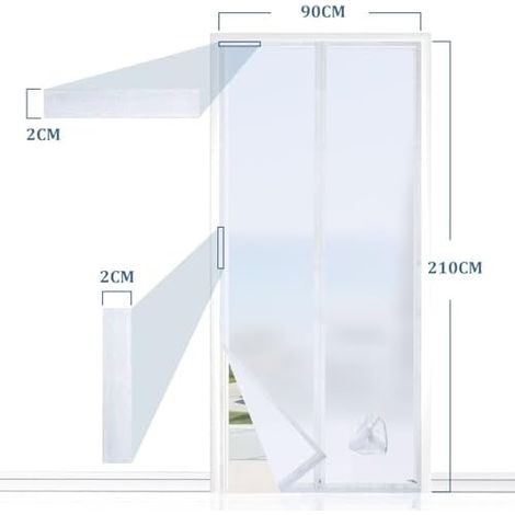 Joint de porte  pour climatiseurs mobiles avec rallonge de tuyau cousue pour une performance de refroidissement optimale, une consommation d'énergie réduite, avec fermeture Éclair, 90x210cm (1/3)