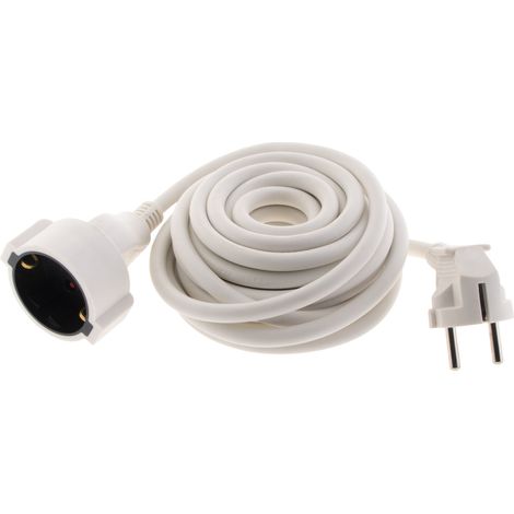 Rallonge Schuko HO5VV-F 3G1,5mm² 5m - blanc - Zenitech