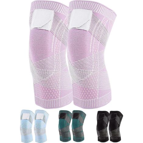 Lot de 2 genouillères FlexWrap, nouvelle genouillère professionnelle ajustable avec compression, modèle KneeM amélioré (1/4)