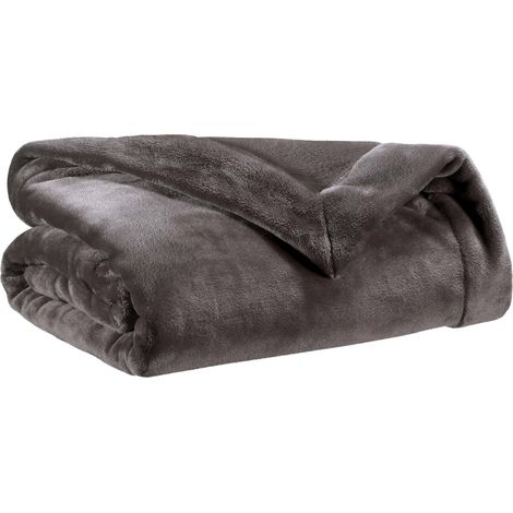 VIVARAISE - Plaid Vivaraise Tender en polyester, couleur asphalte - 150 x 200 cm
