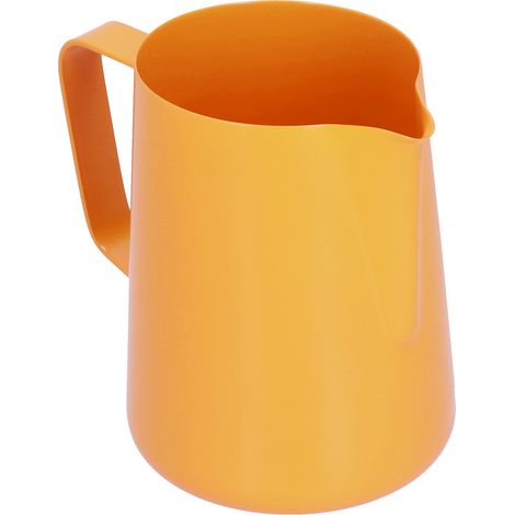 Pichet à mousser le lait en acier inoxydable de 600 ml avec bec verseur pointu pour la maison (Orange) (1/5)