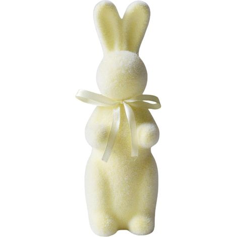 Figurine de lapin floqué - Statue de lapin de Pâques debout Décoration printanière colorée - Finition floquée douce - Design vif - 1 pièce - Parfaite pour bibliothèque, cheminée, table (1/5)