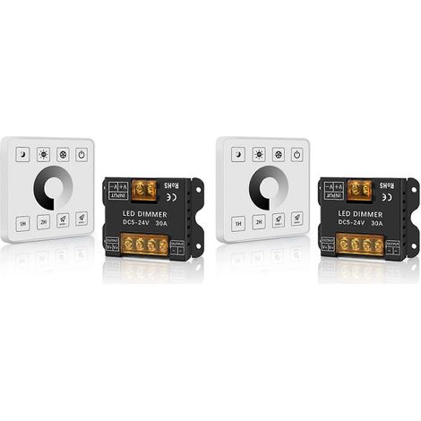 2 variateurs tactiles muraux sans fil RF pour rubans LED monochromes DC5-24V 30A (1/5)