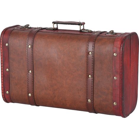 Valise antique, coffre de rangement portable en bois, collection d'ornements, accessoires de photographie