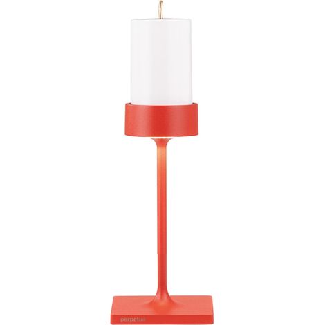 Perpetua Mini Lampe De Table Led Sans Fil, Design Compact En Aluminium Rouge, Système De Batterie Magnétique Remplaçable, Indice Ip54 (1/4)