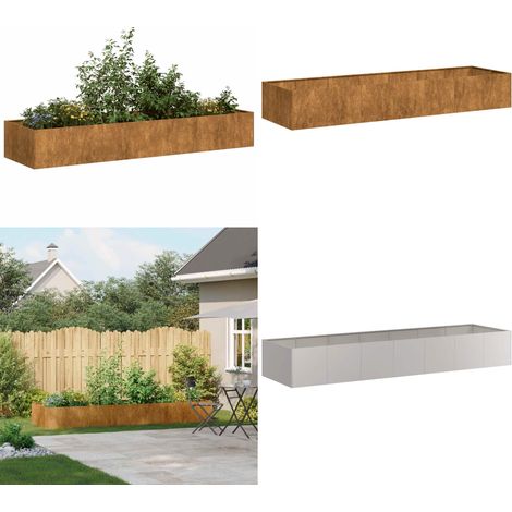 vidaXL Pflanzkübel Rostig 280x80x40 cm Wetterfester Stahl (1/5)
