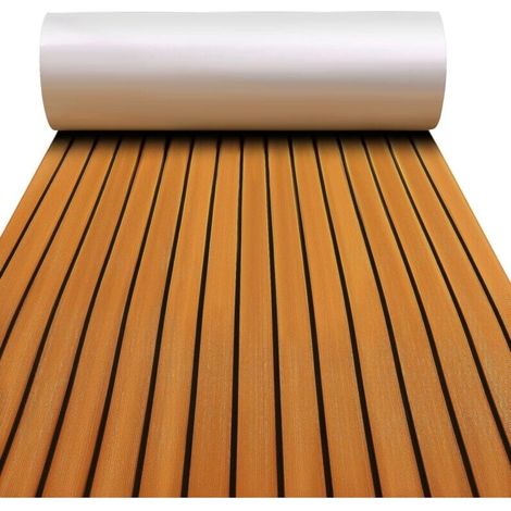 Nouvelle Génération en Mousse EVA antidérapant Marine Tapis de Sol Couvert avec adhésif 3 m, terrasse en Teck de synthèse pour Bateau, Kayak,240450.6cm (1/4)