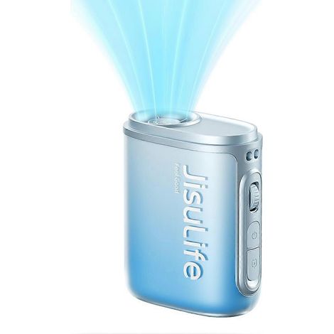 Ventilateur de cou portable JISULIFE avec batterie de 4500 mAh, 100 vitesses de ventilation, ventilateur de taille à porter avec affichage LED, ultra-léger et tendance. (1/5)