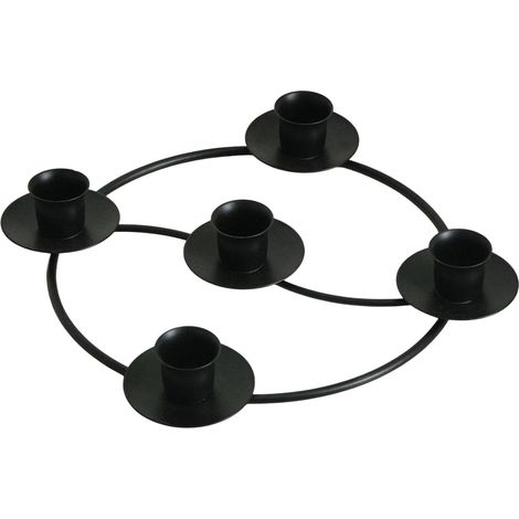 Candelabrum - 5 Bras - Fonte En Fer - Pour Bougies Standard - Décoration De Table Romantique - 1 Pièce (1/5)