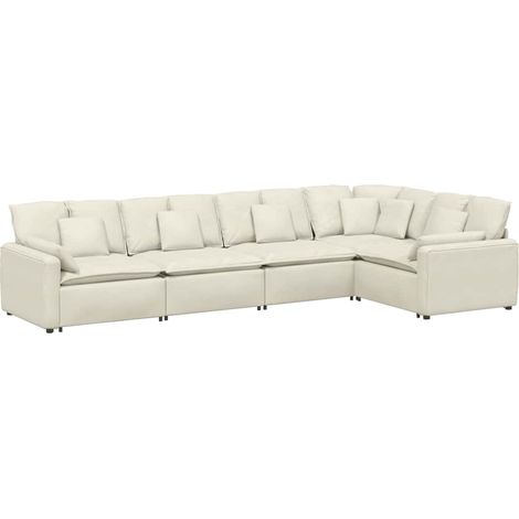 Modulares Sofa mit Kissen Samt Cream vidaXL (1/5)
