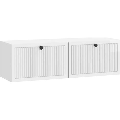 Maison Exclusive - Mobile Porta TV da Muro Bianco Lucido 98 x 31 x 30 cm (1/5)
