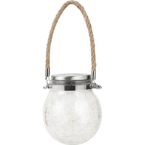 Lampe Solaire Suspension Épaissie Style Verre Craquelé Étanche Capteur Intelligent pour Jardin Allée Patio-KZQ (1/5)