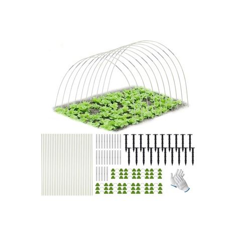 Lot de 2 kits d’arceaux anti‑oiseaux – 90 tiges en fibres de verre + filet de protection – Idéal pour potager, plantes et fleurs en serre (1/4)