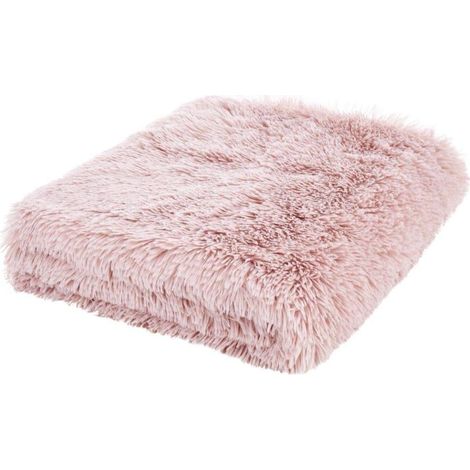 Plaid à Poils Longs Rose pâle 100145CM