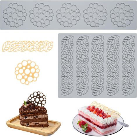Piece Silicone Lace Mat with Leaf Design, Round and Leaf Shaped (1/5)