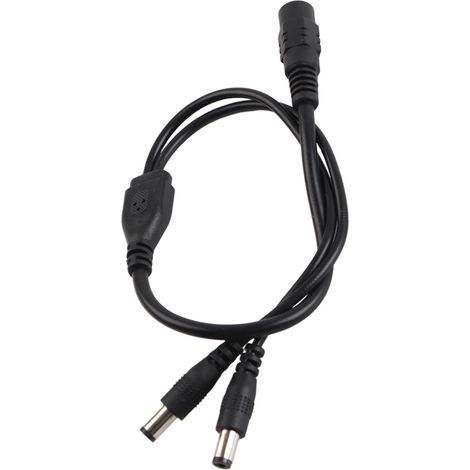 Câble adaptateur répartiteur d'alimentation 5,5 x 2,1 mm, rallonge pour caméra de vidéosurveillance : 1 femelle vers 2 mâles (1/5)