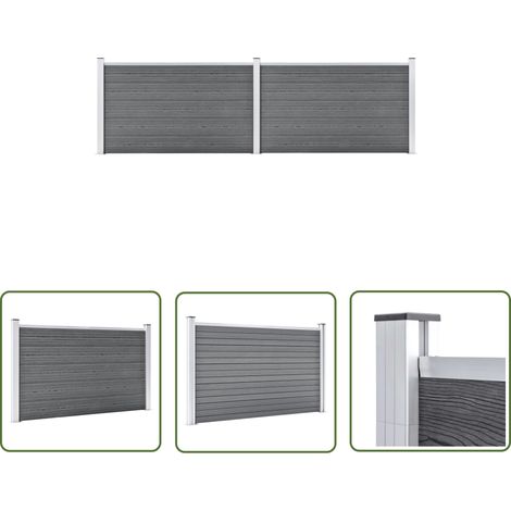 Clôture de jardin WPC 353x106 Gris (1/5)