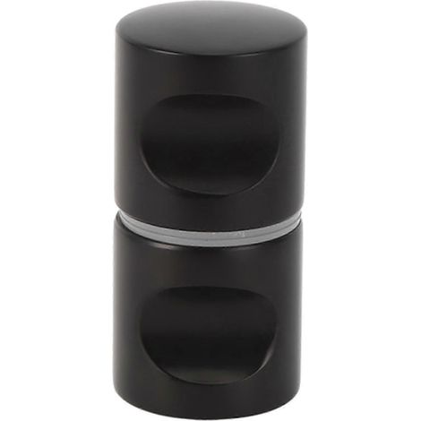 Poignée de porte en verre noire mate - Alliage d'aluminium robuste pour douche et salle de bain, modèle à trou unique, usage domestique (1/5)