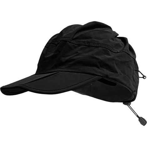 Chapeaux de soleil pour femme - Protection UPF50 ouverte - Pliable - Avec bonnet de queue de cheval - Matrice de fibre synthétique hautement opaque - Protection polymère renforcée - Parfait (1/5)