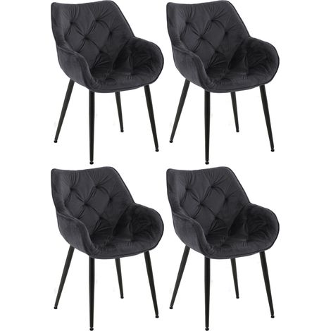 Set di 4 poltroncine Tanna in velluto nero (1/5)