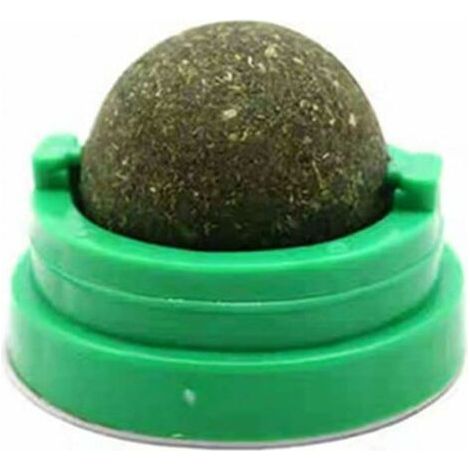 Boule d'herbe à chat naturelle rotative pour chat - Jouet amusant pour la maison - Chasing pour chaton, sucette, menthe, bâton dentaire, mâcher les dents (1/5)