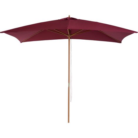 Ombrellone da Giardino 2x3 m Palo Ø38 mm in Legno e Poliestere Bordeaux (1/5)