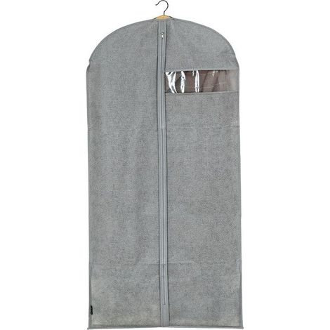 1 housse pour manteaux, 60 x 135 cm, gris avec fenêtre transparente, protection anti-poussière, rangement vestiaire