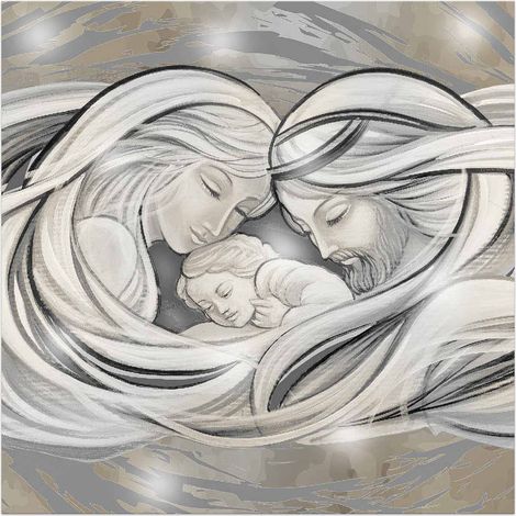 Lupia - Quadro moderno soggiorno camera da letto MONDIE' 31x31 cm SACRA FAMIGLIA 1 MIX