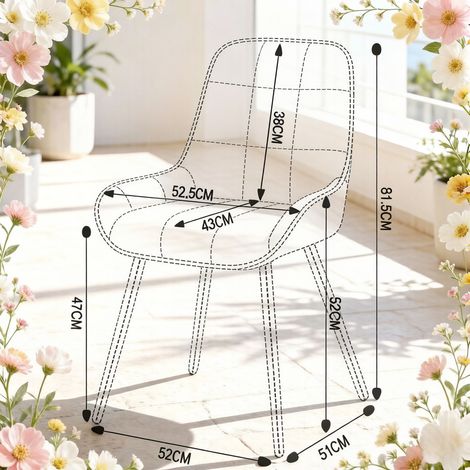 Chaises design, tabourets de cuisine fonctionnels, ensemble de chaises pour salon, chaises de salle à manger avec assise rembourrée haute, fauteuils de bureau élégants pour la maison (lot de 4 chaises (1/5)